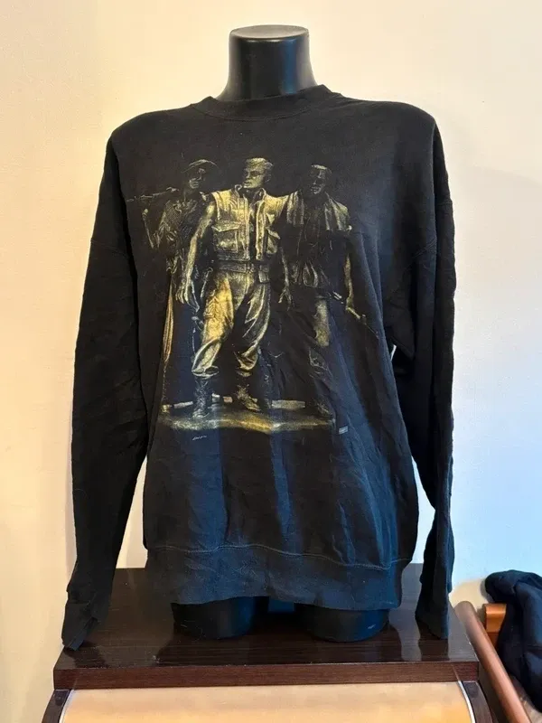 Felpa USA anni '00 screenprint guerra