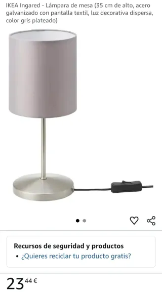 Lámparas Ikea Ingared Beige/Plata
