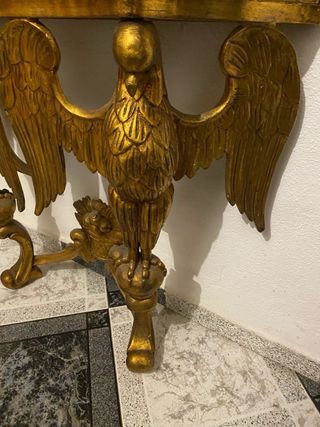 Espejo Antiguo Dorado más una consola