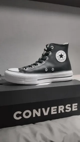Converse Cuero Negro Talla 39