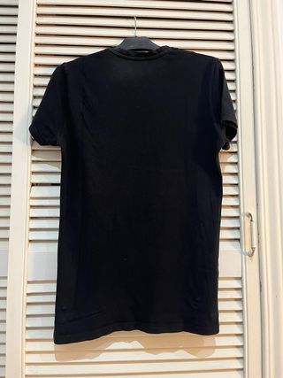 Camiseta Pull&Bear Negra Talla S Estampado Frase