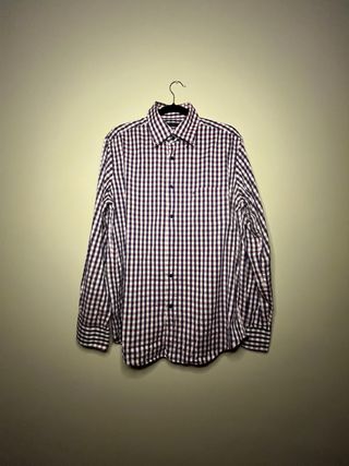 Camisa Tommy Hilfiger cuadros morado y blanco