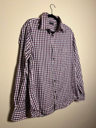 Camisa Tommy Hilfiger cuadros morado y blanco