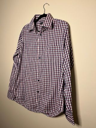 Camisa Tommy Hilfiger cuadros morado y blanco