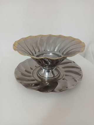 Coppa Centro Tavola con Vassoio Argentato