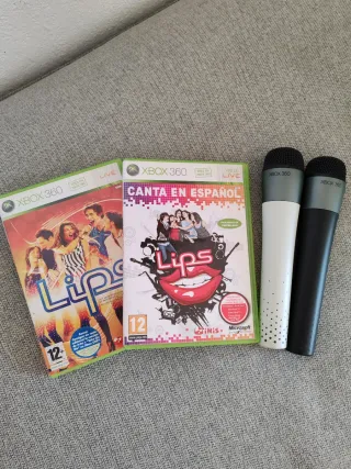 2 Juegos Lips + 2 Micrófonos Xbox 360