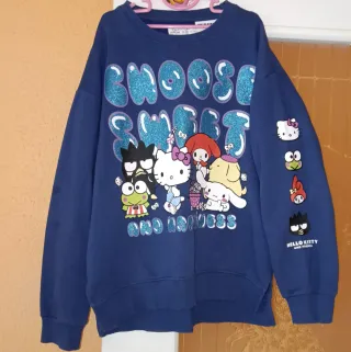 Sudadera Hello Kitty Azul Marino T.11/12. Poco uso