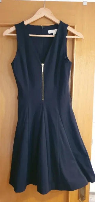 Vestido Michael Kors azul marino Cremallera Dorada
