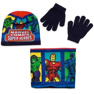 Conjunto Infantil Gorro y Guantes Marvel Azul