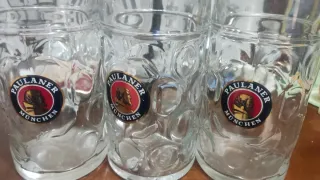 3 Vasos Cerveza Paulaner 1 Litro