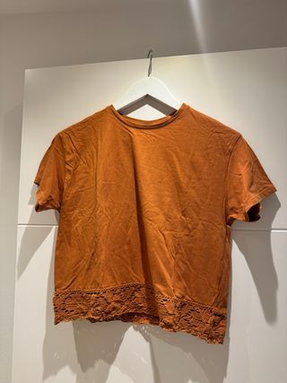 Camiseta naranja niña Zara