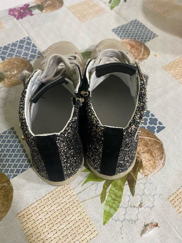 Zapatillas Mujer Talla 39 Beige y Dorado