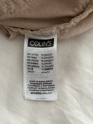 Pantalones COLIN'S beige talla 36 99% algodón