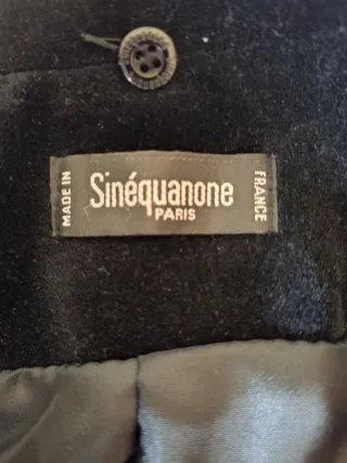 Abrigo largo negro mujer terciopelo