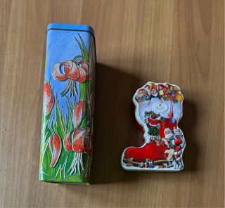 Set 2 scatole in latta decorative