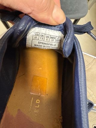 Zapatos casuales suela goma azul y marrón