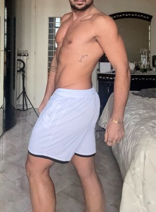 Pantaloncini traspiranti bianchi taglia L