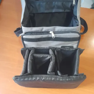 Borsa tracolla FLAB Reporter grigia, con scomparti