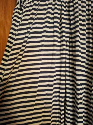 Vestido largo rayas blanco y azul marino