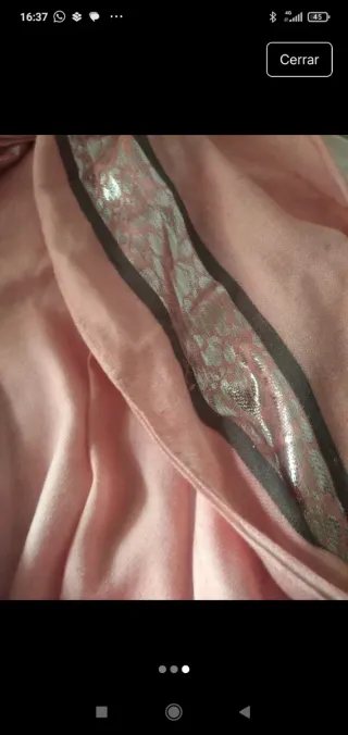 Bufanda rosa y plata