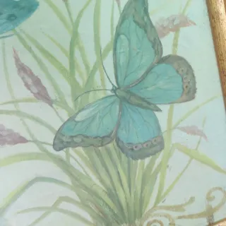 Cuadro floral de papel y madera