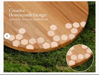 Tabla redonda madera arce y acacia