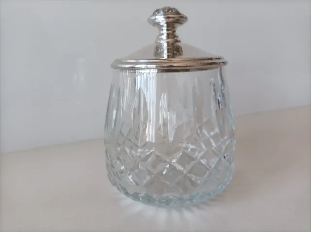 Zuccheriera Vintage in Cristallo e Metallo