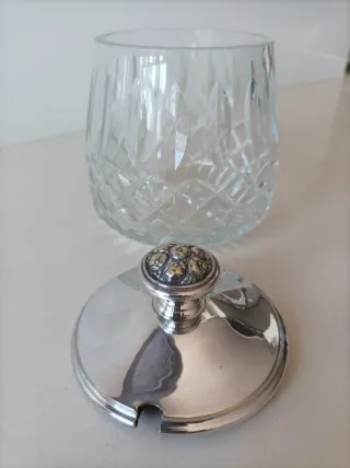 Azucarero Vintage Cristal y Metal