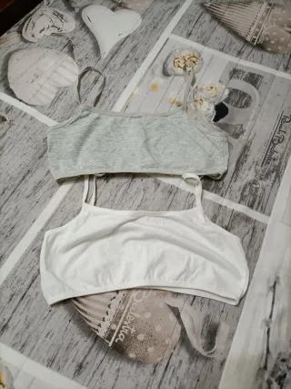 Reggiseno fascia grigio e bianco