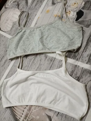 Reggiseno fascia grigio e bianco