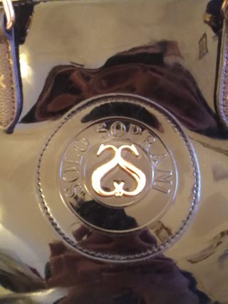 Borsa Solo Soprani vernice nera - logo collezione