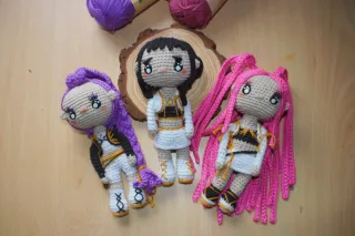 Pack 3 Figuras Crochet Kpop Demon Hunters