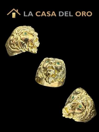 Anillo Sello León oro de 18 kt