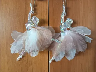 Set n.2 ballerine con tutù effetto cristallo