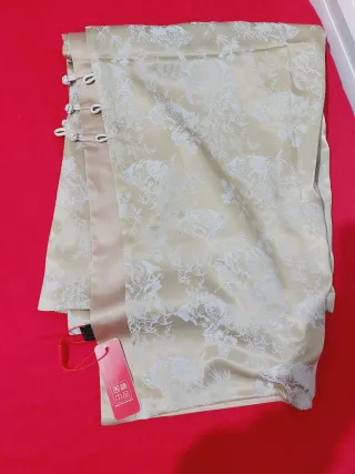 Fular Reversible Seda Beige/Dorado