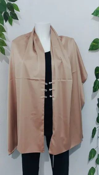 Fular Reversible Seda Beige/Dorado