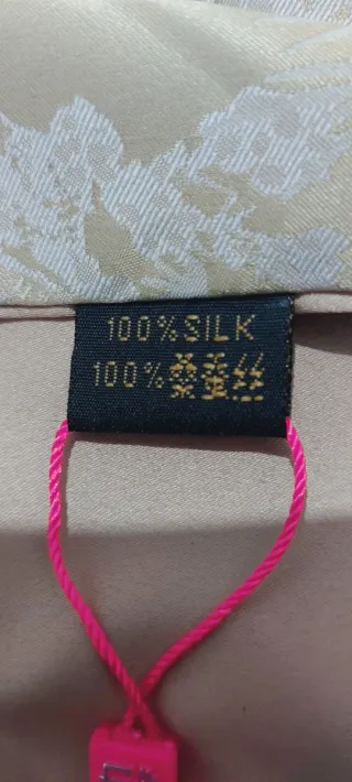 Fular Reversible Seda Beige/Dorado