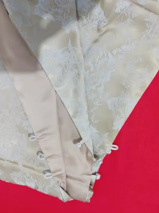 Fular Reversible Seda Beige/Dorado