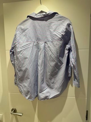 Camisa Zara niña rayas azul y rosa Talla M