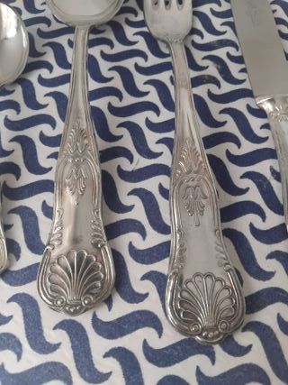 Cubertería plata 12 personas