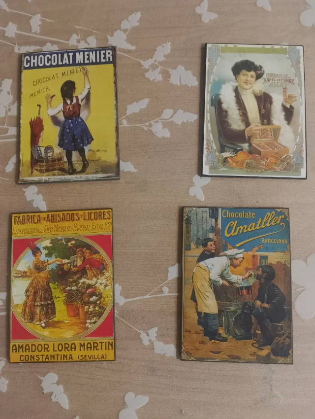 Lote 4 Placas Decorativas Vintage