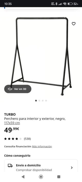 Perchero Turbo Ikea Negro