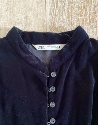 Vestido negro corto terciopelo Zara