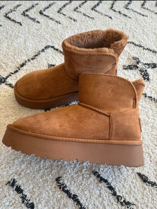 Botines plataforma pelo marrones