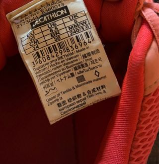 Zapatillas running Decathlon naranjas/rosas