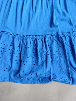 Conjunto falda y camisa azul