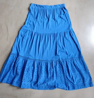 Conjunto falda y camisa azul