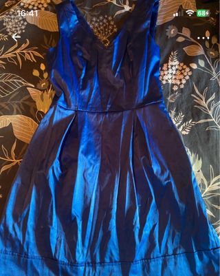 Vestido fiesta corto azul real.poco uso