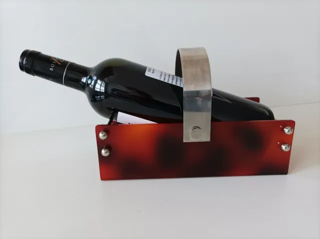 Cestino vintage cromato per bottiglie di vino