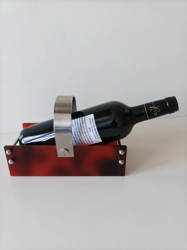 Cestino vintage cromato per bottiglie di vino